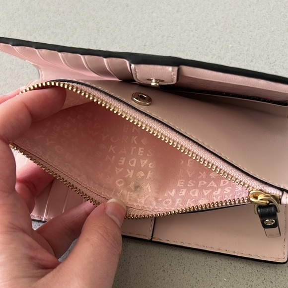 Kate Spade Black & Pink Double Bifold Wallet with Coin Pouch - Picture 8 of 10